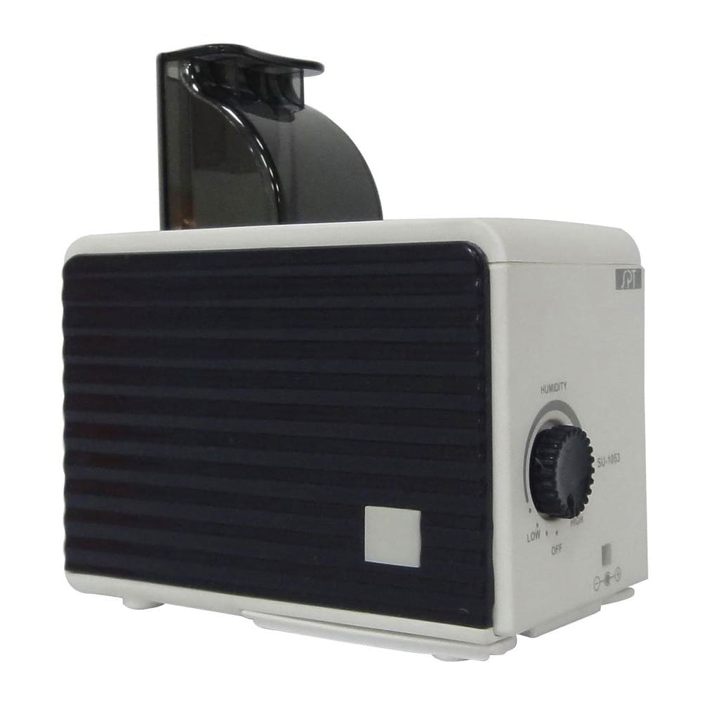 SPT SU-1052: Personal Humidifier with ION - Black and White Left Front View
